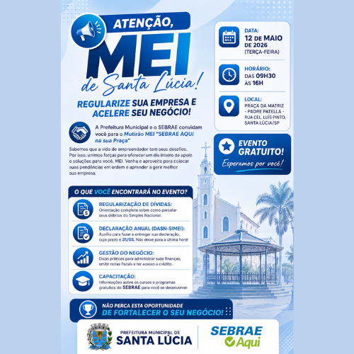 Atenção MEI, de Santa Lúcia!