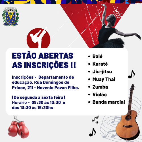 Estão abertas as inscrições